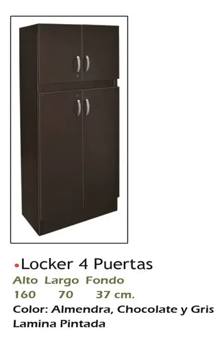 Locker Modelo 4 Puertas Chocolate