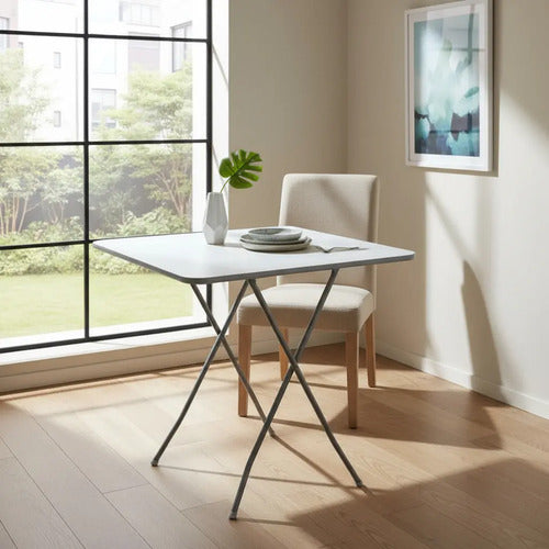 Mesa Plegable Modelo Blanca Pata Galvanizada
