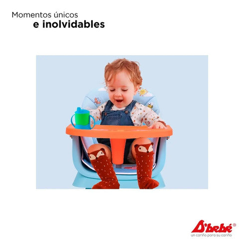 Silla Alta D'bebe Modelo Grow Azul con Verde
