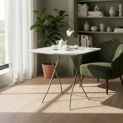 Mesa Plegable Modelo Blanca Pata Galvanizada