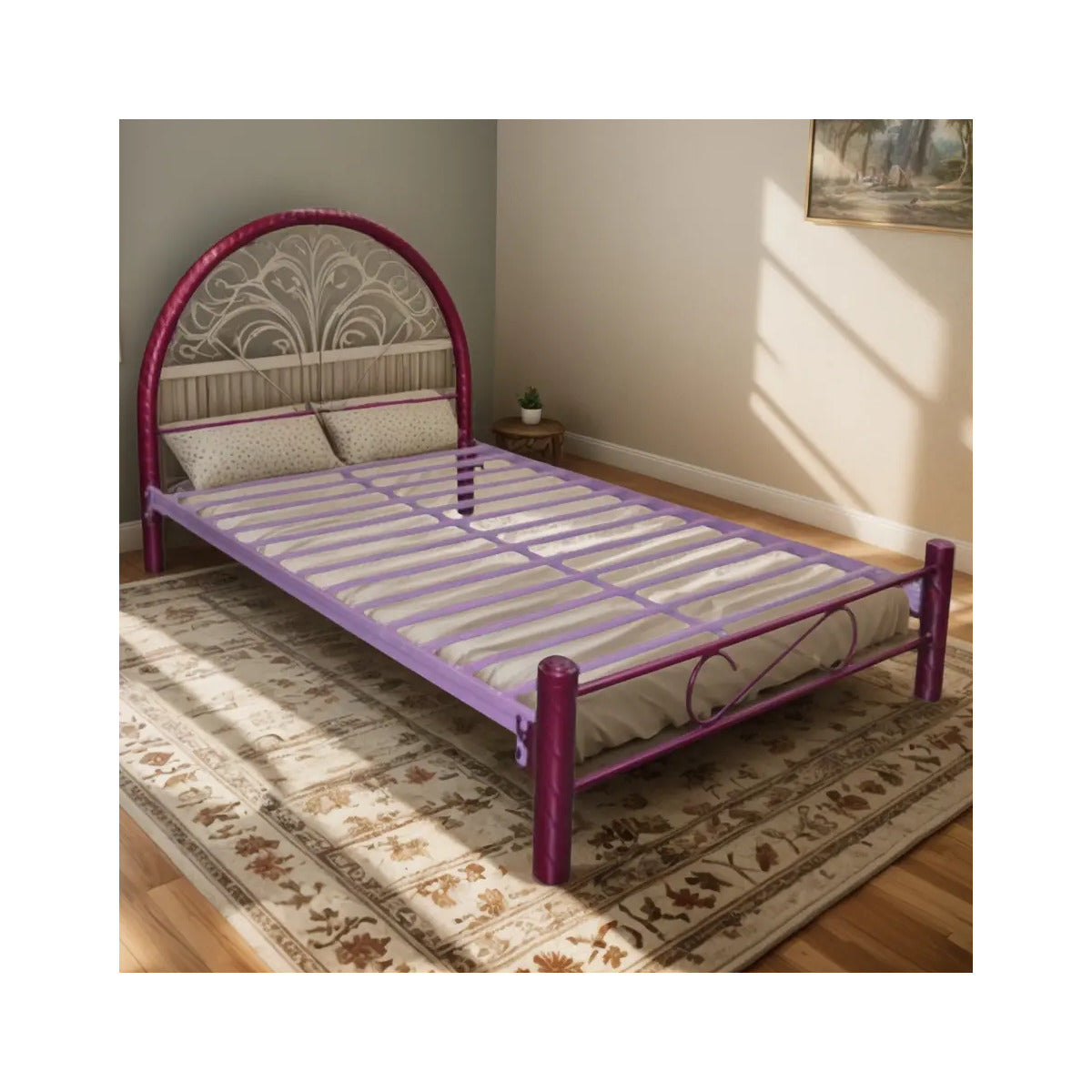 Cama Modelo Esmaltada Matrimonial Vino