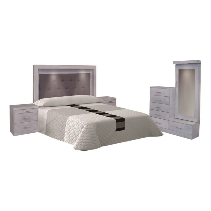 Recámara Modelo Chiapas King Size Gris