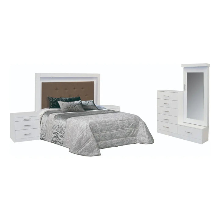 Recámara Modelo Chiapas King Size Blanca