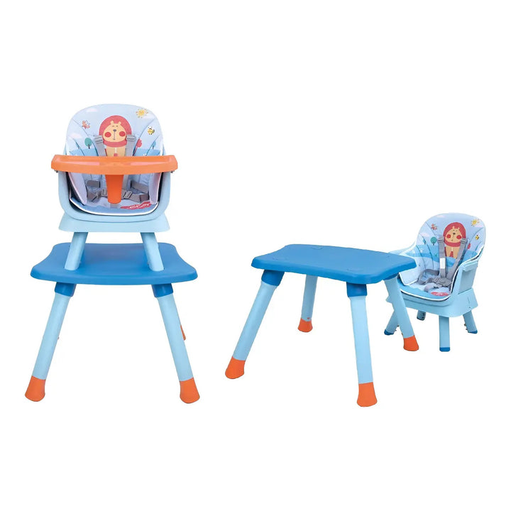 Silla Alta D'bebe Modelo Grow Azul con Naranja