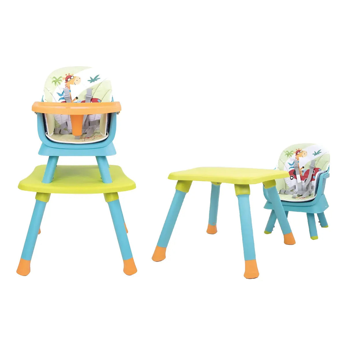 Silla Alta D'bebe Modelo Grow Azul con Verde