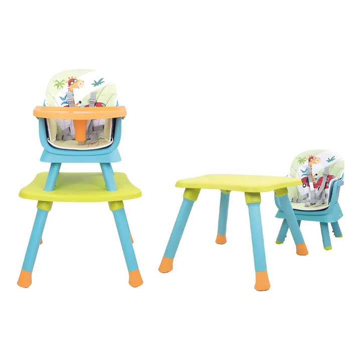 Silla Alta D'bebe Modelo Grow Azul con Verde