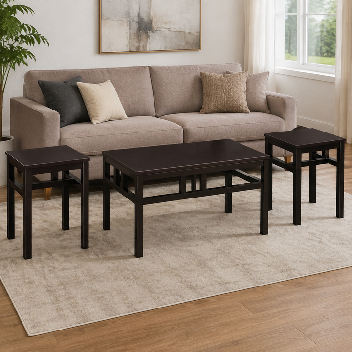 Juego De Mesa De Centro Y Laterales Modelo Tula - producto exacto ambientado en su espacio de uso