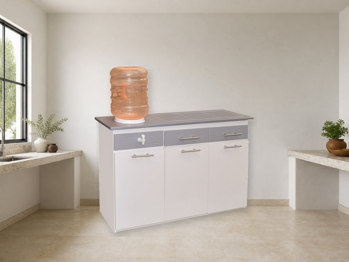 Mueble para Cocina Modelo Paloma Gris en ambiente de hogar