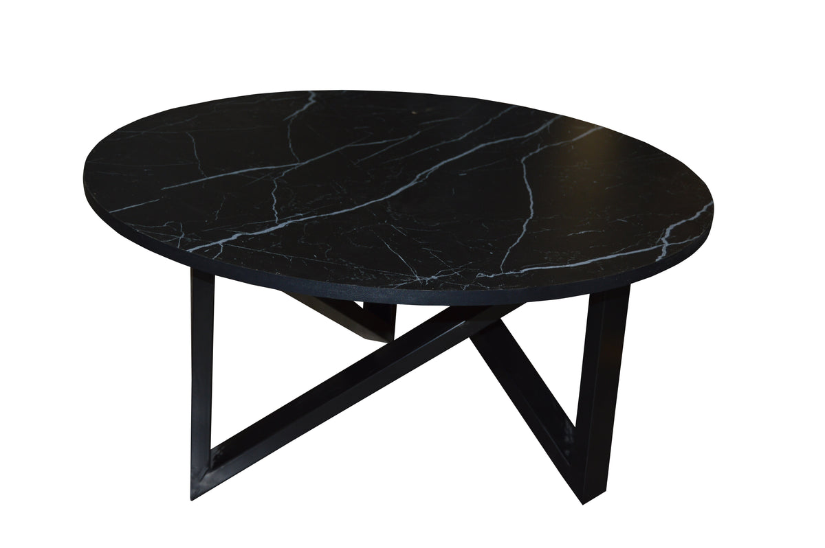 Mesa de Centro Modelo Viena Marmol Negro - vista adicional del producto sobre fondo blanco