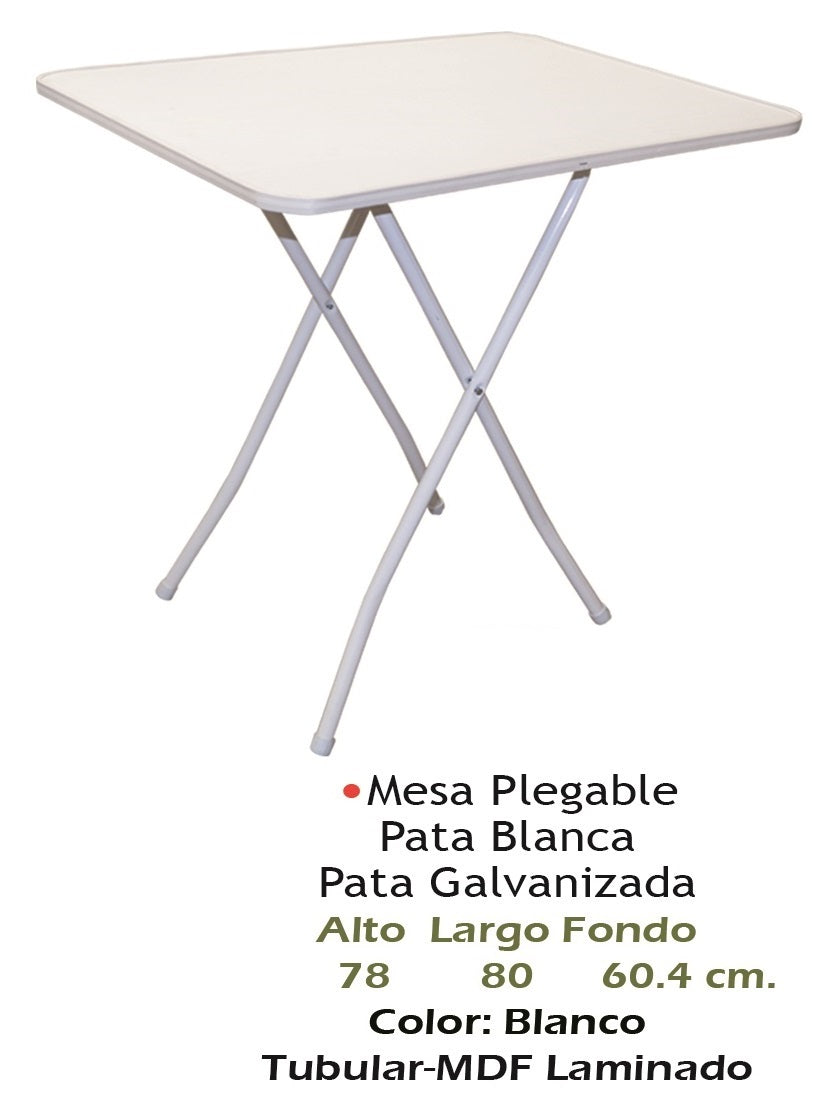 Mesa Plegable Modelo Blanca Pata Blanca - vista adicional del producto sobre fondo blanco