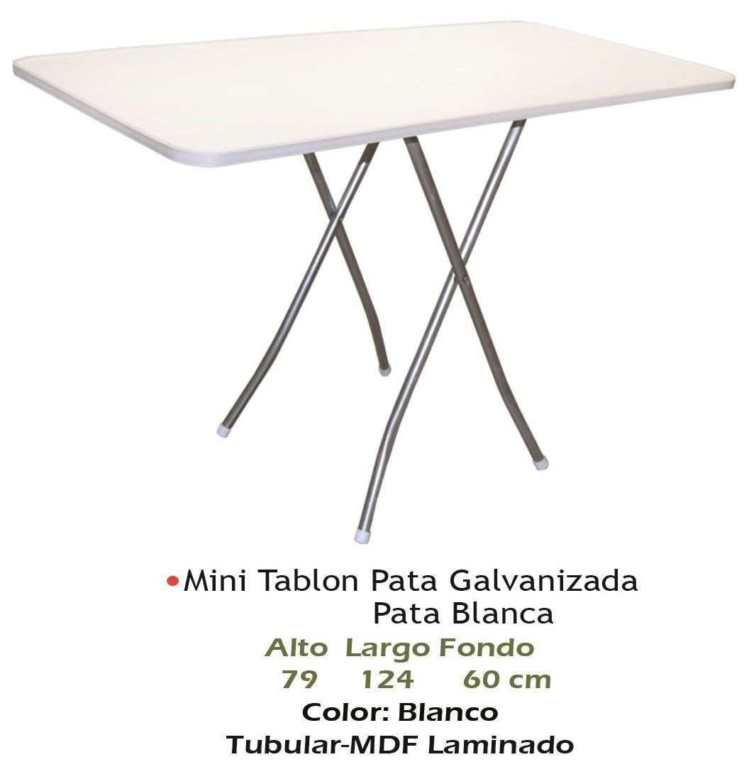 Minitablon Modelo Blanco Pata Galvanizada - vista adicional del producto sobre fondo blanco