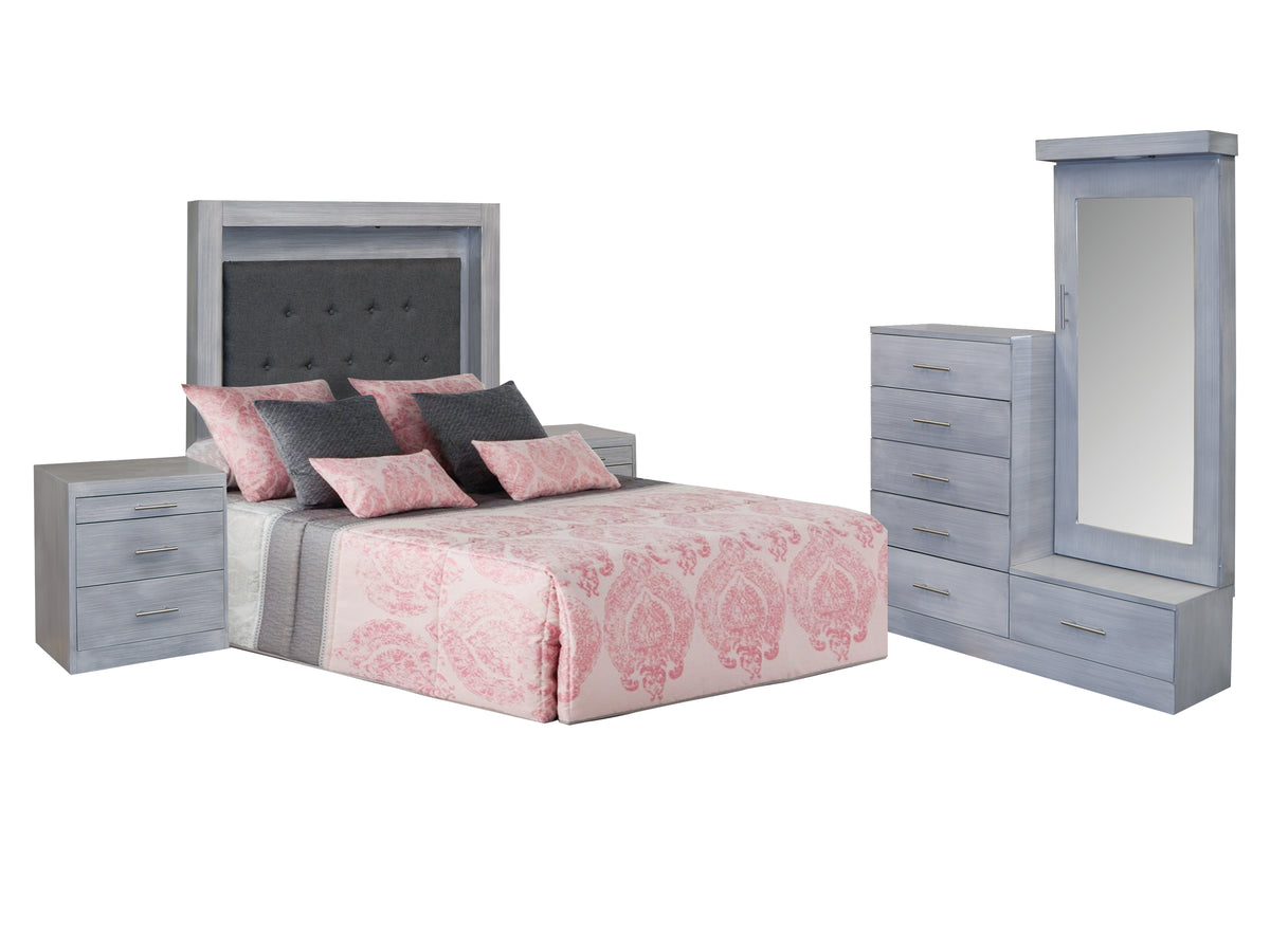 Recámara Modelo Chiapas Matrimonial Gris - vista adicional del producto sobre fondo blanco