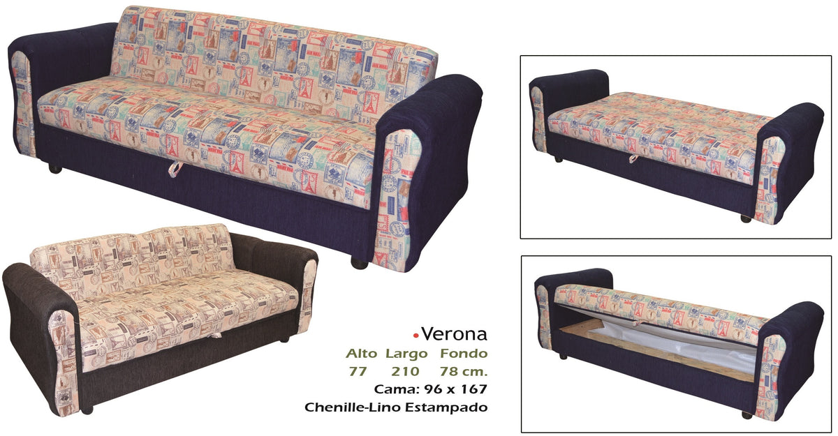 Sofá Cama Modelo Verona - vista adicional del producto sobre fondo blanco