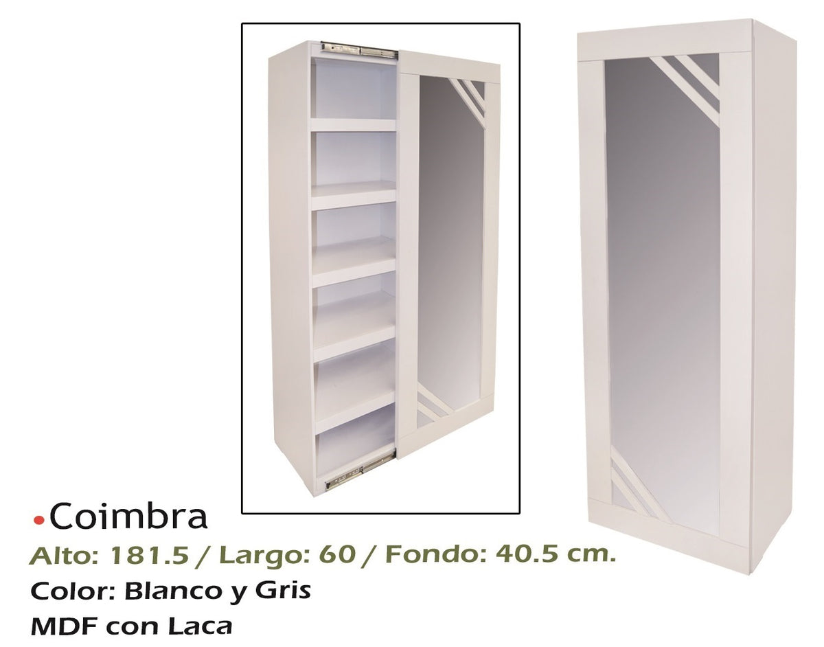 Zapatera Modelo Coimbra Blanco - medidas aproximadas y material