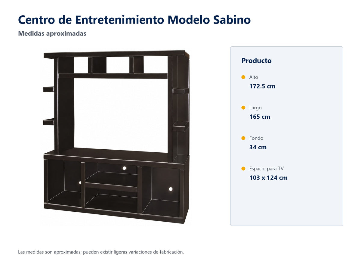 Centro de Entretenimiento Modelo Sabino - medidas aproximadas