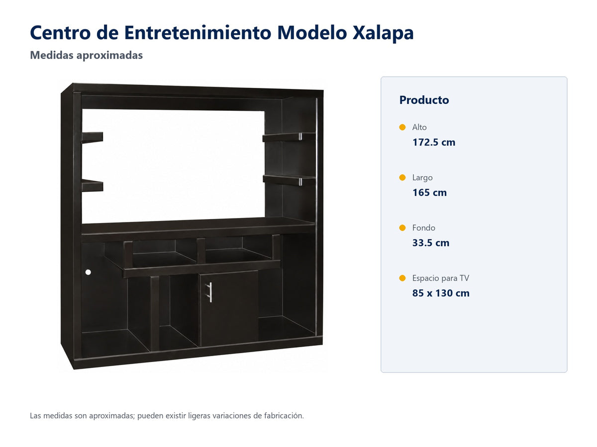 Centro de Entretenimiento Modelo Xalapa - medidas aproximadas