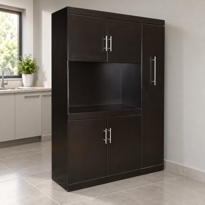 Mueble para Cocina Modelo Praga - ambientacion ilustrativa en cocina, cinco puertas y espacio central vacio